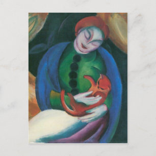 Franz Marc - Girl with a Cat II Postcard