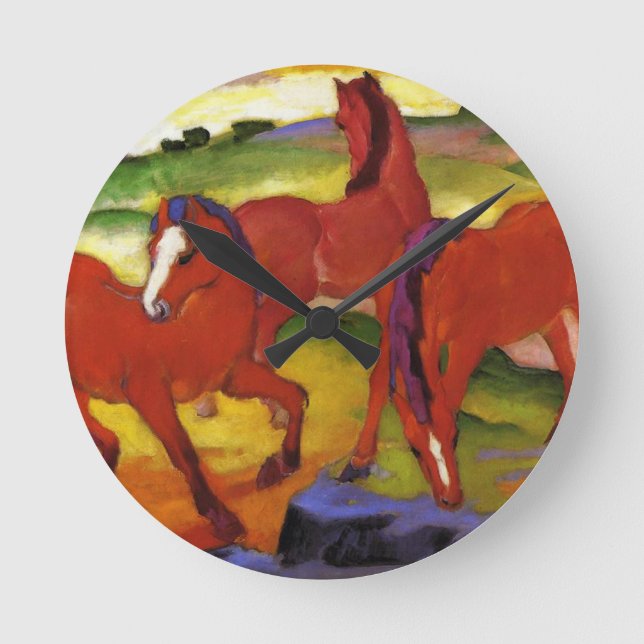 Franz Marc Grazing Horses Clock (Front)