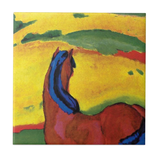 Franz Marc - Horse In A Landscape Painting Tile (Front)