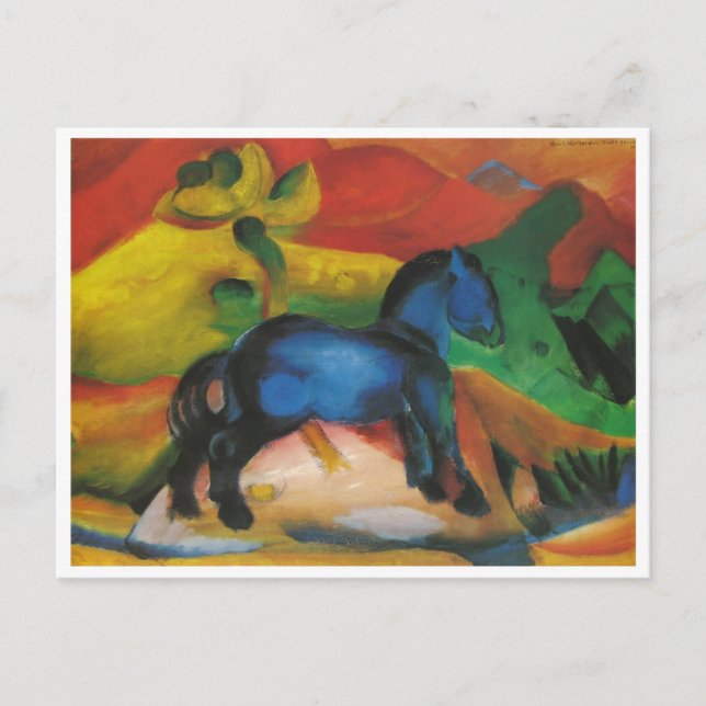 Franz Marc - Little Blue Horse 1912 Oil Canvas Postcard (Front)
