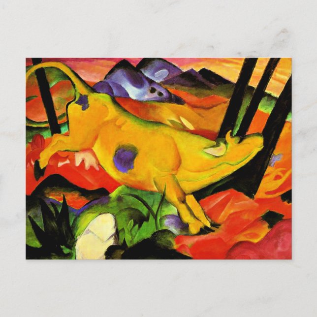 Franz Marc painting, The Yellow Cow Postcard (Front)