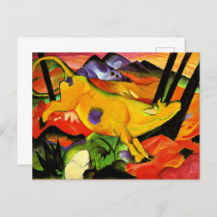 Franz Marc painting, The Yellow Cow Postcard