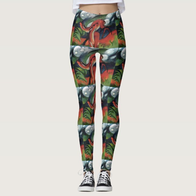 Franz Marc Red Deer Famous Painting Women's Leggings (Front)
