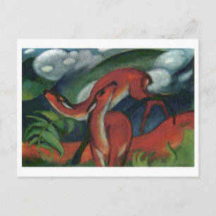 Franz Marc - Red Deer II 1912 Forest Animal fawn Postcard