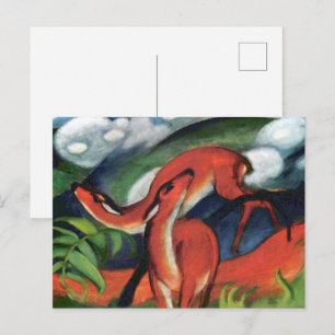 Franz Marc Red Deer II Expressionist Painting Postcard