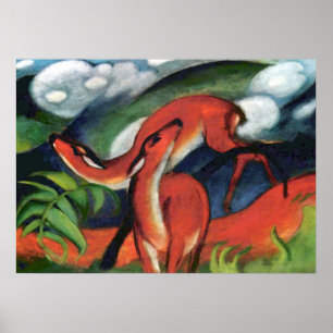 Franz Marc Red Deer II Expressionist Painting Poster