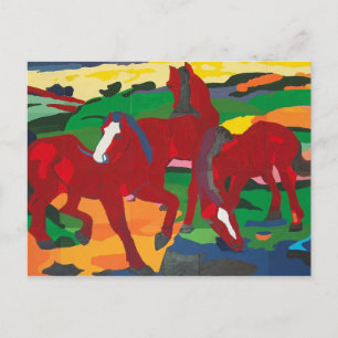 Franz Marc - Red Horses Postcard