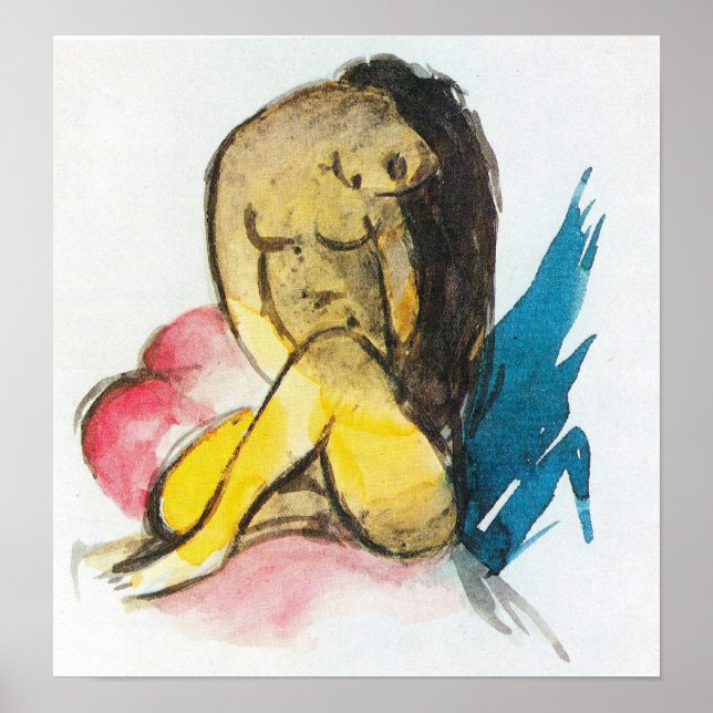 Franz Marc - Sitting yellow lady Poster (Front)