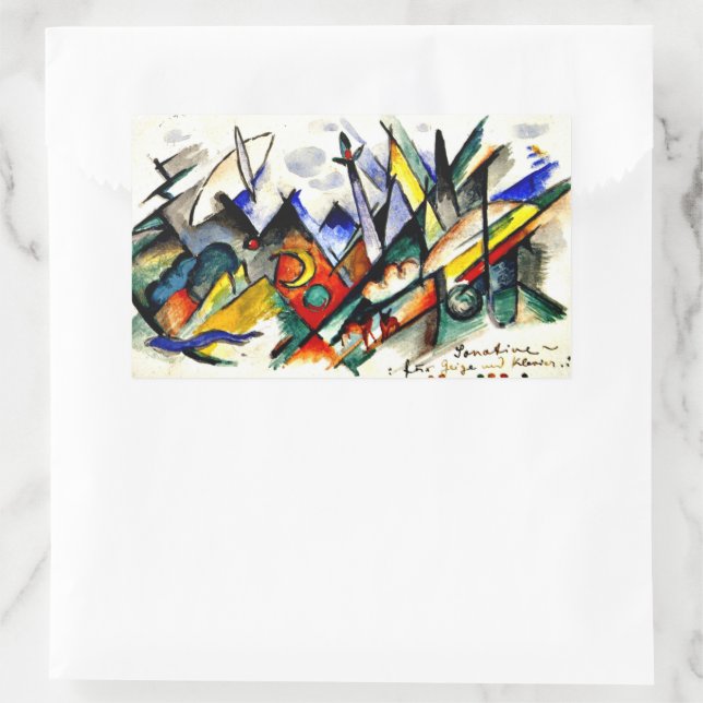 Franz Marc - Sonatine for Violin and Piano Rectangular Sticker (Bag)