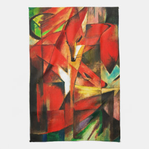 Franz Marc The Foxes Red Fox German Expressionism Tea Towel