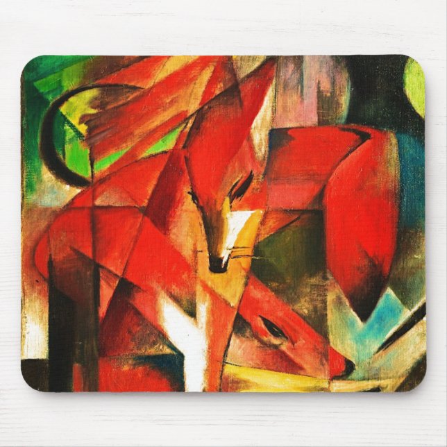Franz Marc The Foxes Red Fox Modern Art Painting Mouse Mat (Front)