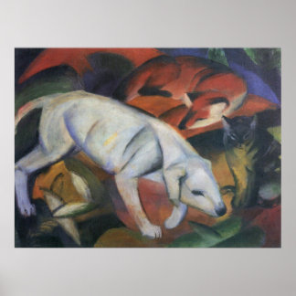 Franz Marc - Three Animals 1912 dog fox cat oil Poster