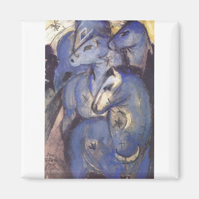 Franz Marc - Tower of Blue Horses 1913 Equestrian Magnet (Front)