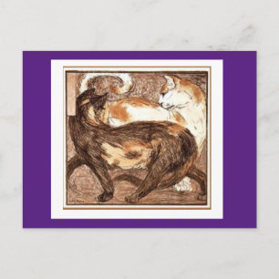 Franz Marc, Two Cats, Fine Art Postcard