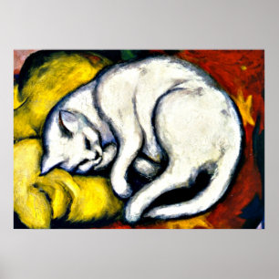 Franz Marc - White Cat. Franz Marc 1912 painting. Poster