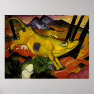 Franz Mark - Yellow Cow 1911 Canvas Spot Milk Cows Poster