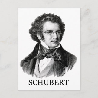 Franz Schubert, black Postcard