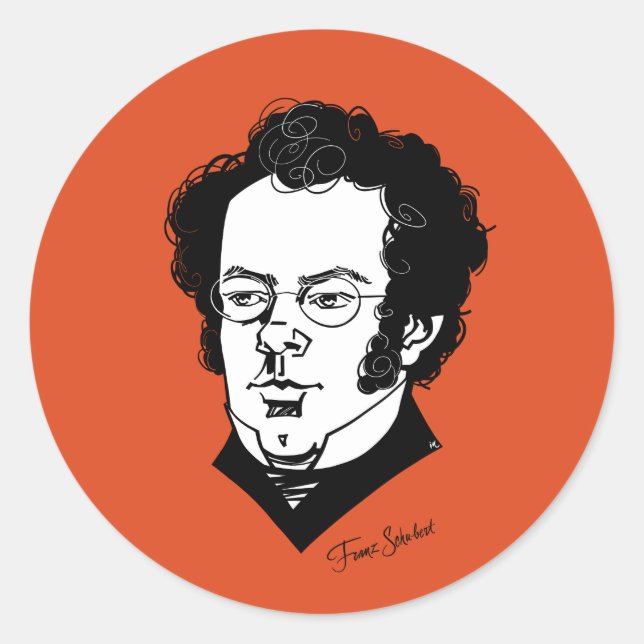 Franz Schubert Classic Round Sticker (Front)