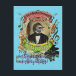 Franz Schubird Funny Bird Animal Composer Schubert Postcard<br><div class="desc">Hilariously funny (and cute!) Franz Schubird Great Animal Composers Series postcard with a bird with a world famous classic music composer F. Schubert look, music note sheet, piano and violin instruments, notes and other music elements. A cute animal composer parody postcard for classical music loving people. Send this cool classic...</div>