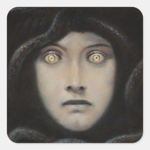 Franz Von Stuck - Head Of Medusa Square Sticker