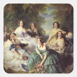 Franz Winterhalter-Empress Eugenie with her Ladies Square Sticker