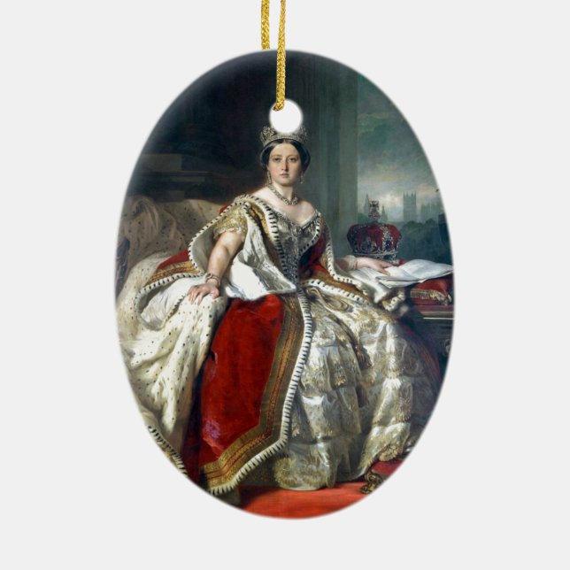Franz Winterhalter Portrait Queen Victoria Ceramic Tree Decoration (Back)