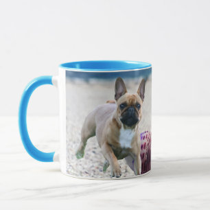 Französische Bulldogge am Strand Tasse Mug