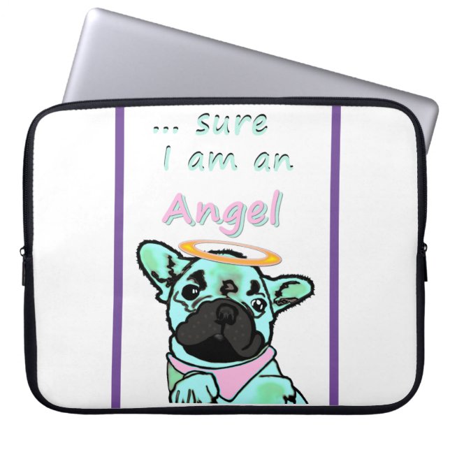 Französische Bulldogge Angel  Laptopschutzhülle Laptop Sleeve (Front)
