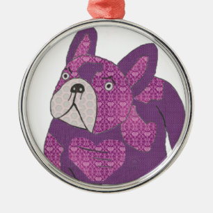 Französische Bulldogge Anhänger Metal Tree Decoration