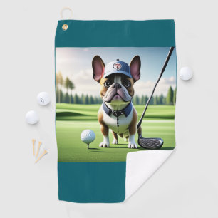 Französische Bulldogge auf Golfplatz Golf Towel