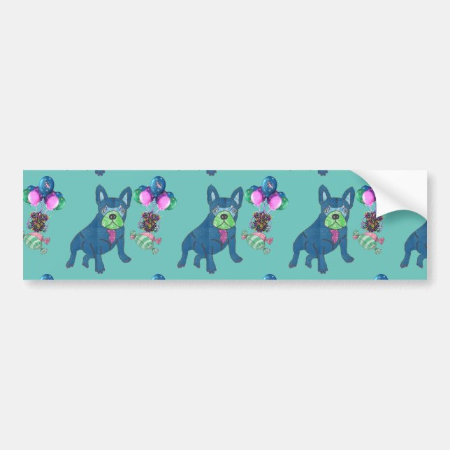 Französische-Bulldogge Autoaufkleber Bumper Sticker (Front)