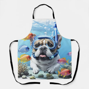 Französische Bulldogge beim Schnorcheln Apron