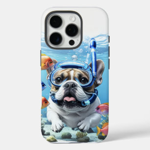 Französische Bulldogge beim Schnorcheln iPhone 16 Pro Case