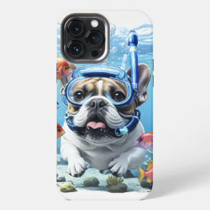 Französische Bulldogge beim Schnorcheln iPhone 13 Pro Max Case