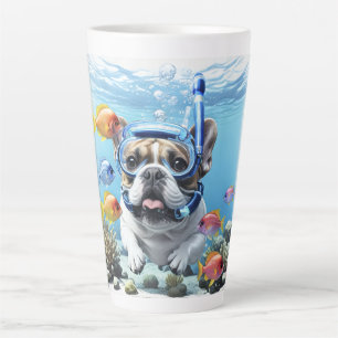 Französische Bulldogge beim Schnorcheln Latte Mug