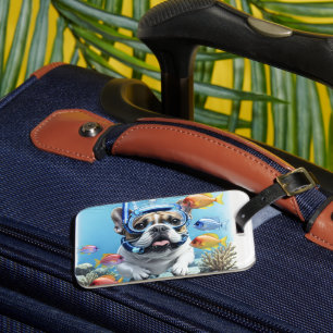 Französische Bulldogge beim Schnorcheln Luggage Tag