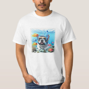 Französische Bulldogge beim Schnorcheln T-Shirt