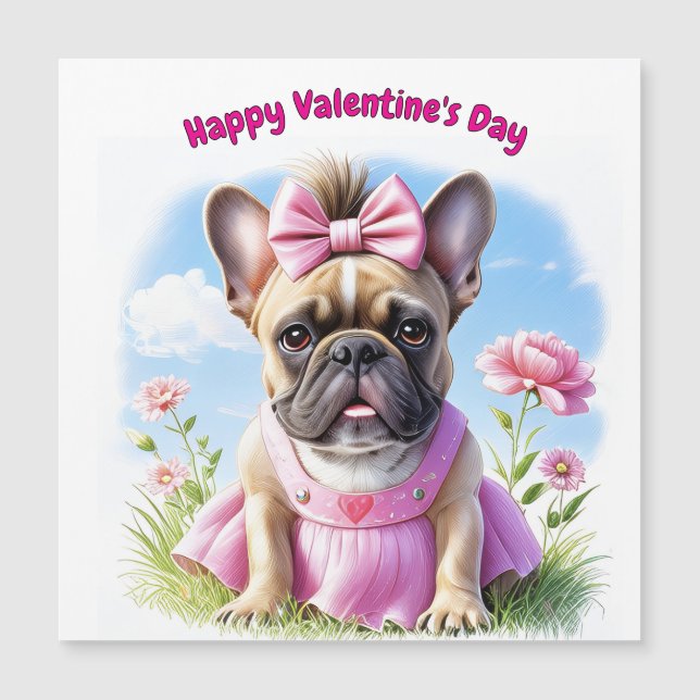 Französische Bulldogge Blumen French Bulldog (Front)