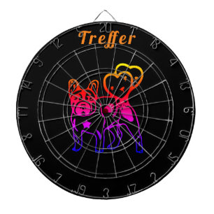 Französische Bulldogge  Dartscheibe Dartboard