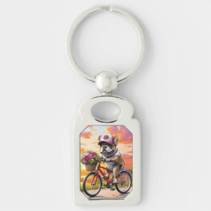 Französische Bulldogge Fahrrad French Bulldog Key Ring