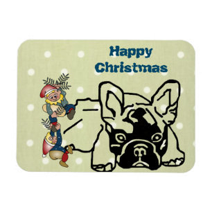 französische Bulldogge Fotomagnet Weihnachten Magnet