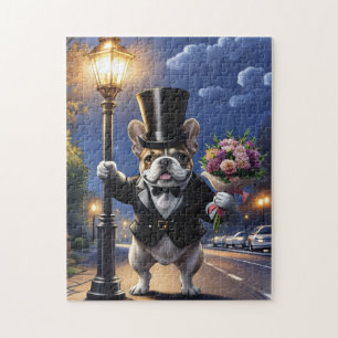 Französische Bulldogge French Bulldog Blumenstrauß Jigsaw Puzzle