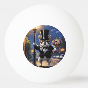 Französische Bulldogge French Bulldog Blumenstrauß Ping Pong Ball
