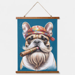 Französische Bulldogge French Bulldog Hippie Hanging Tapestry