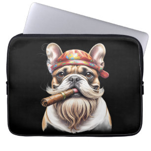 Französische Bulldogge French Bulldog Hippie Laptop Sleeve