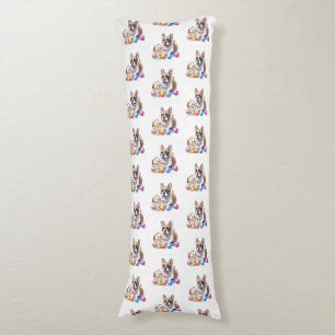 Französische Bulldogge French Bulldog mit Katze Body Cushion