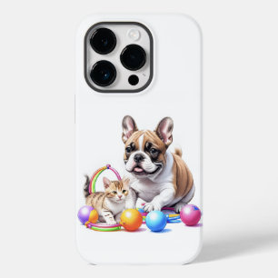 Französische Bulldogge French Bulldog mit Katze Case-Mate iPhone 14 Pro Case