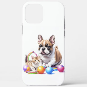 Französische Bulldogge French Bulldog mit Katze iPhone 12 Pro Max Case