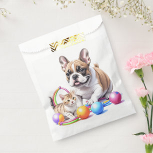 Französische Bulldogge French Bulldog mit Katze Favour Bags