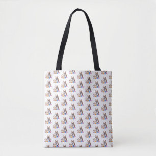 Französische Bulldogge French Bulldog mit Katze Tote Bag